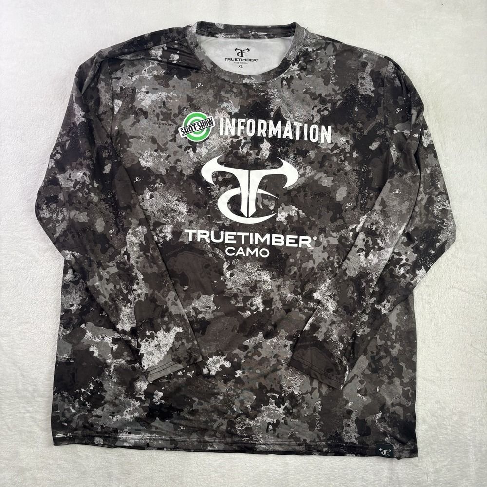 TrueTimber Camo Shot-Show Midnight Long Sleeve Activewear Athletic Shirt Mens XL